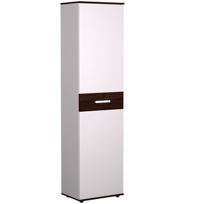 Шкаф для одежды и белья «Норвуд 71», 560×400×2125 мм, цвет белый/орех шоколадный