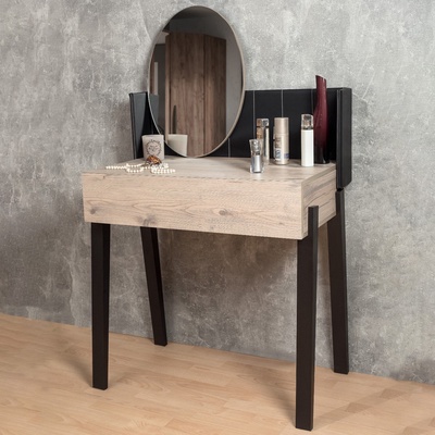 Столик туалетный Nature 43, 800×466×1335 мм, цвет гаскон пайн/чёрный