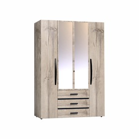 Шкаф для одежды и белья Nature 555, 1600 × 595 × 2300 мм, цвет гаскон пайн / чёрный