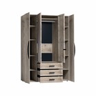 Шкаф для одежды и белья Nature 555, 1600 × 595 × 2300 мм, цвет гаскон пайн / чёрный - Фото 2