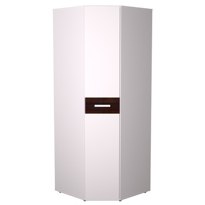 Шкаф угловой «Норвуд 156», 862×862×2300 мм, цвет белый/орех шоколадный