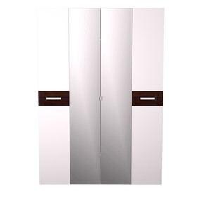 Шкаф для одежды и белья «Норвуд 555», 1600 × 583 × 2300 мм, цвет белый / орех шоколадный
