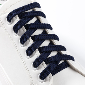 Шнурки для обуви, плоские, 10 мм, 100 см, фасовка 25 шт, цвет синий (комплект 25 шт)