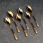Набор ложек на подставке Magistro Swan, 7,5×5×15 см, 6 шт, цвет золотой - фото 24719384