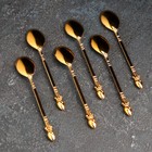 Набор ложек на подставке Magistro Swan, 7,5×5×15 см, 6 шт, цвет золотой - фото 24719385