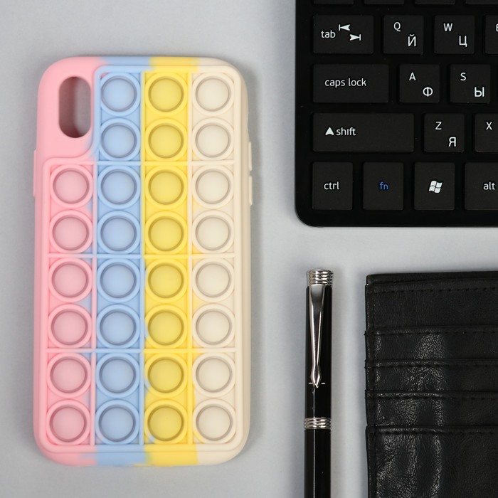 Чехол POP IT, для iPhone XR, силиконовый, разноцветный - Фото 1