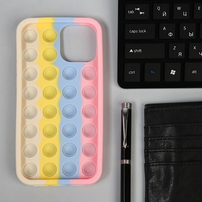 Чехол POP IT для iPhone 12 Pro MAX, силиконовый, разноцветный