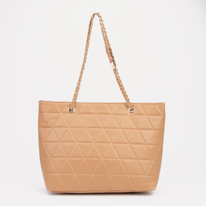 

Сумка-шопер женская на молнии, цвет бежевый