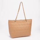 Сумка-шопер женская на молнии, цвет бежевый - фото 21509756