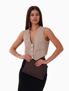 Сумка женская на молнии, цвет коричневый - фото 41941373