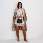 Сумка женская на клапане, цвет чёрный - фото 43592651