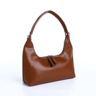 Сумка женская багет на молнии, 26×7×13 см, тёмно-коричневая - Фото 8