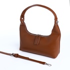 Сумка женская багет на молнии, 26×7×13 см, тёмно-коричневая - Фото 9