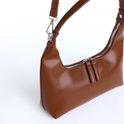 Сумка женская багет на молнии, 26×7×13 см, тёмно-коричневая - Фото 6