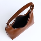 Сумка женская багет на молнии, 26×7×13 см, тёмно-коричневая - Фото 10