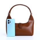 Сумка женская багет на молнии, 26×7×13 см, тёмно-коричневая - Фото 7