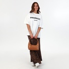 Сумка женская багет на молнии, 26×7×13 см, коричневая - Фото 11