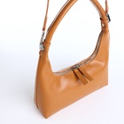 Сумка женская багет на молнии, 26×7×13 см, коричневая - Фото 6