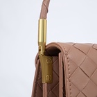 Сумка женская мессенджер на клапане, 22×8×14 см, коричневая - Фото 5