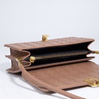 Сумка женская мессенджер на клапане, 22×8×14 см, коричневая - Фото 3