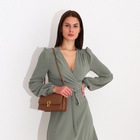 Сумка женская мессенджер на клапане, 22×8×14 см, коричневая - Фото 8