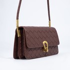 Сумка женская на клапане, цвет тёмно-коричневый - Фото 4