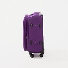 Чемодан маленький 20" на молнии, 2 наружных кармана, кодовый замок, цвет фиолетовый - Фото 4