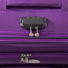 Чемодан маленький 20" на молнии, 2 наружных кармана, кодовый замок, цвет фиолетовый - Фото 5