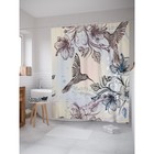 Фотоштора для ванной «Райский сад для колибри», сатен, размер 180х200 см - фото 295501108