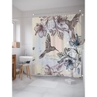 Фотоштора для ванной «Райский сад для колибри», сатен, размер 180х200 см - Фото 2