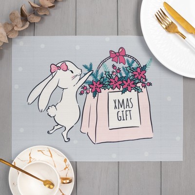 Новогодняя салфетка на стол "Xmas gift", ПВХ, 40*29 см