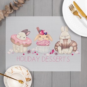 Салфетка на стол "Holiday desserts", ПВХ, 40*29 см 7370592