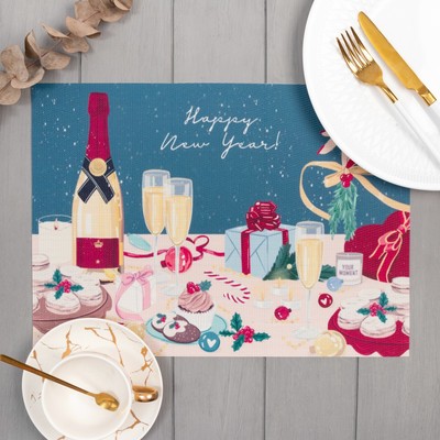 Салфетка на стол «Happy new year», ПВХ, 40×29 см, 580 г/м²