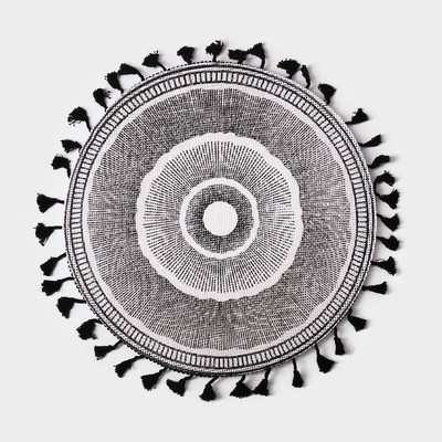 Салфетка сервировочная на стол Доляна «Солнце пустыни», d=38 см, чёрная