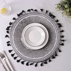 Салфетка сервировочная на стол Доляна «Солнце пустыни», d=38 см, цвет чёрный (комплект 12 шт) - фото 57956349