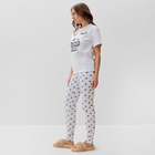 Пижама женская (футболка, брюки) KAFTAN Sleep, размер 40-42, белая - Фото 3