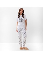 Пижама женская (футболка, брюки) KAFTAN Sleep, размер 40-42, белая - Фото 5