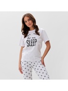 Пижама женская (футболка, брюки) KAFTAN Sleep, размер 40-42, белая - Фото 6