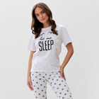Пижама женская (футболка, брюки) KAFTAN Sleep, размер 44-46, белая - Фото 2