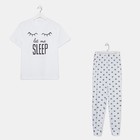 Пижама женская (футболка, брюки) KAFTAN Sleep, размер 44-46, белая - Фото 5