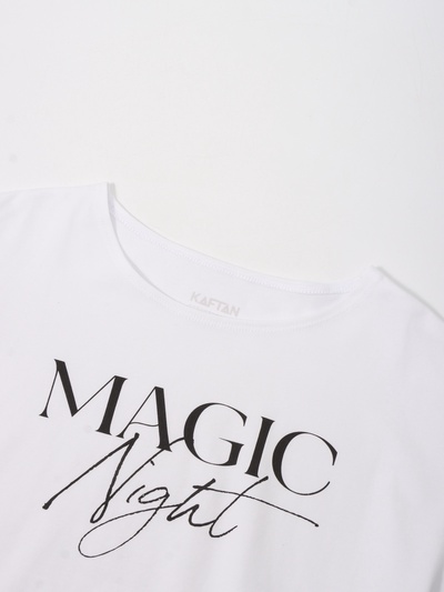 Пижама женская (футболка, брюки) KAFTAN Magic night, размер 40-42, белая