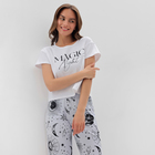 Пижама женская (футболка и брюки) KAFTAN Magic night размер 44-46, белый - Фото 5