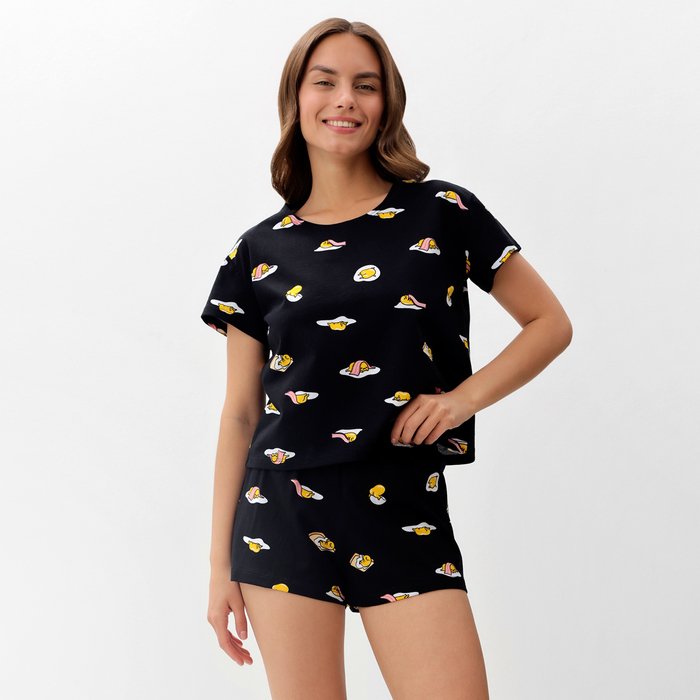 Пижама женская (футболка и шорты) KAFTAN Egg р. 40-42, черный