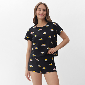 Пижама женская (футболка и шорты) KAFTAN Egg р. 44-46, черный