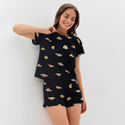 Пижама женская (футболка, шорты) KAFTAN Egg, размер 44-46, чёрная 7456442