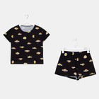 Пижама женская (футболка, шорты) KAFTAN Egg, размер 44-46, чёрная 7456442