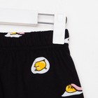 Пижама женская (футболка, шорты) KAFTAN Egg, размер 44-46, чёрная 7456442