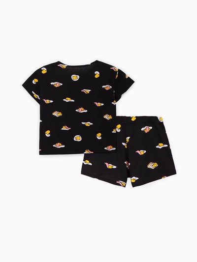 Пижама женская (футболка, шорты) KAFTAN Egg, размер 48-50, чёрная