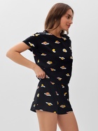 Пижама женская (футболка, шорты) KAFTAN Egg, размер 48-50, чёрная 7456443