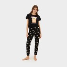 Пижама женская (футболка и брюки) KAFTAN Egg р. 48-50, черный - фото 320249658